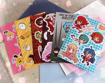 Retro Anime Genshin ZZZ Code Geass Kawaii Sticker Sheet