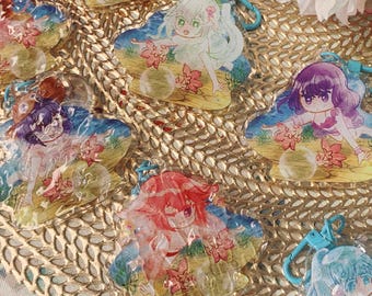 Genshin Summer Seaside Beach Heart Buttons