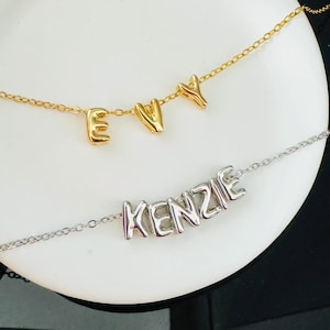 Custom 3D Bubble Name Necklace,Personalized 3D Letter Necklace,Custom Name Necklace,3D Letter Necklace,Personalized Jewelry,Christmas Gift