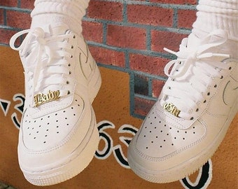 Personalized Name Shoelace Buckles, Custom Stainless Steel Shoe Charms (Pair)