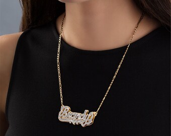 Name Plate Necklace Personalized 3D 