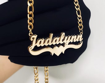 Double Plated Name Necklace | Name Necklace | Custom Name Necklace | Necklaces for Women | Gifts for Her | Personalized Name Necklace