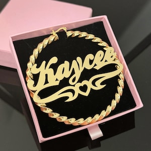 Custom Name Earrings,Custom Hoop Earrings,Twist Hoop Earrings,Gold Name Earrings,Hoop Earring,Name Earrings For Women Kids,Personalized Gift
