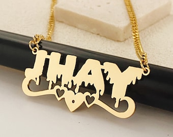 Custom Cuban Chain Name Necklace, Personalized Nameplate Pendant