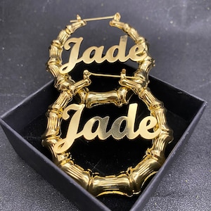 Nameplate bamboo earrings Clearance