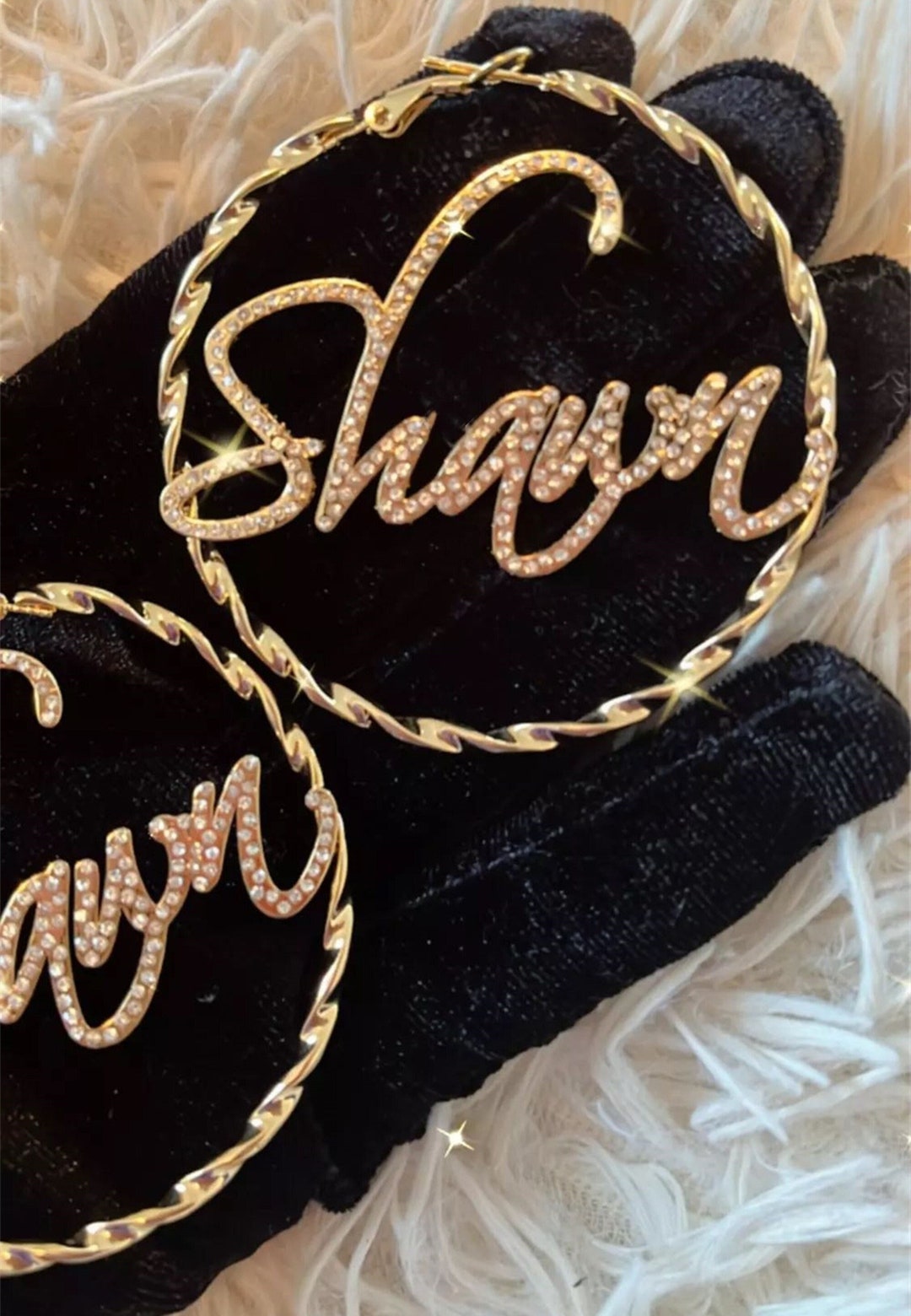 Custom Diamond Name Earrings, Name Hoop Earrings, Personalized Hoop