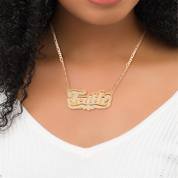 Name Plate Necklace Personalized 3D 