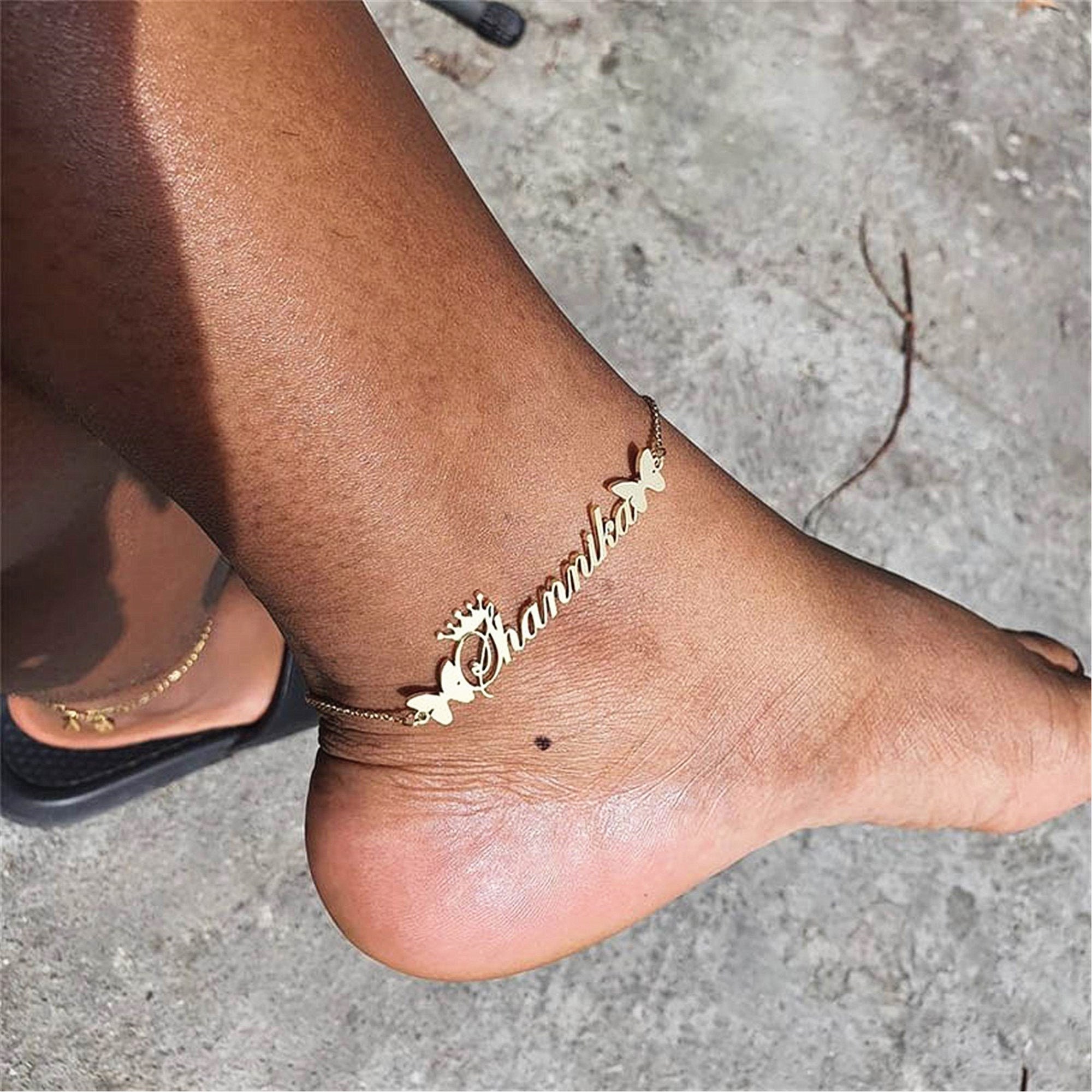 ankle bracelet with name