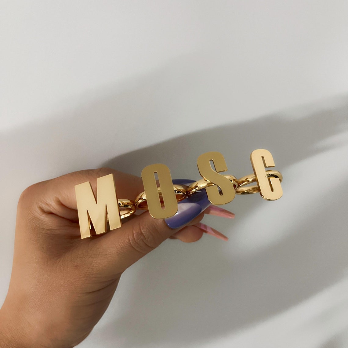 Multiple Fingers Initial Ring, Custom Name Rings, Letter Rings ...