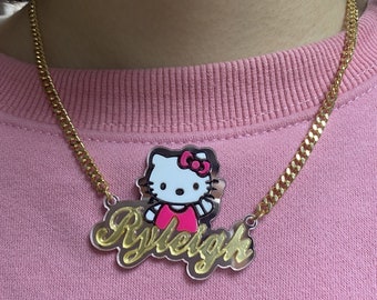 Hello Kitty Name Necklace-kids Name 