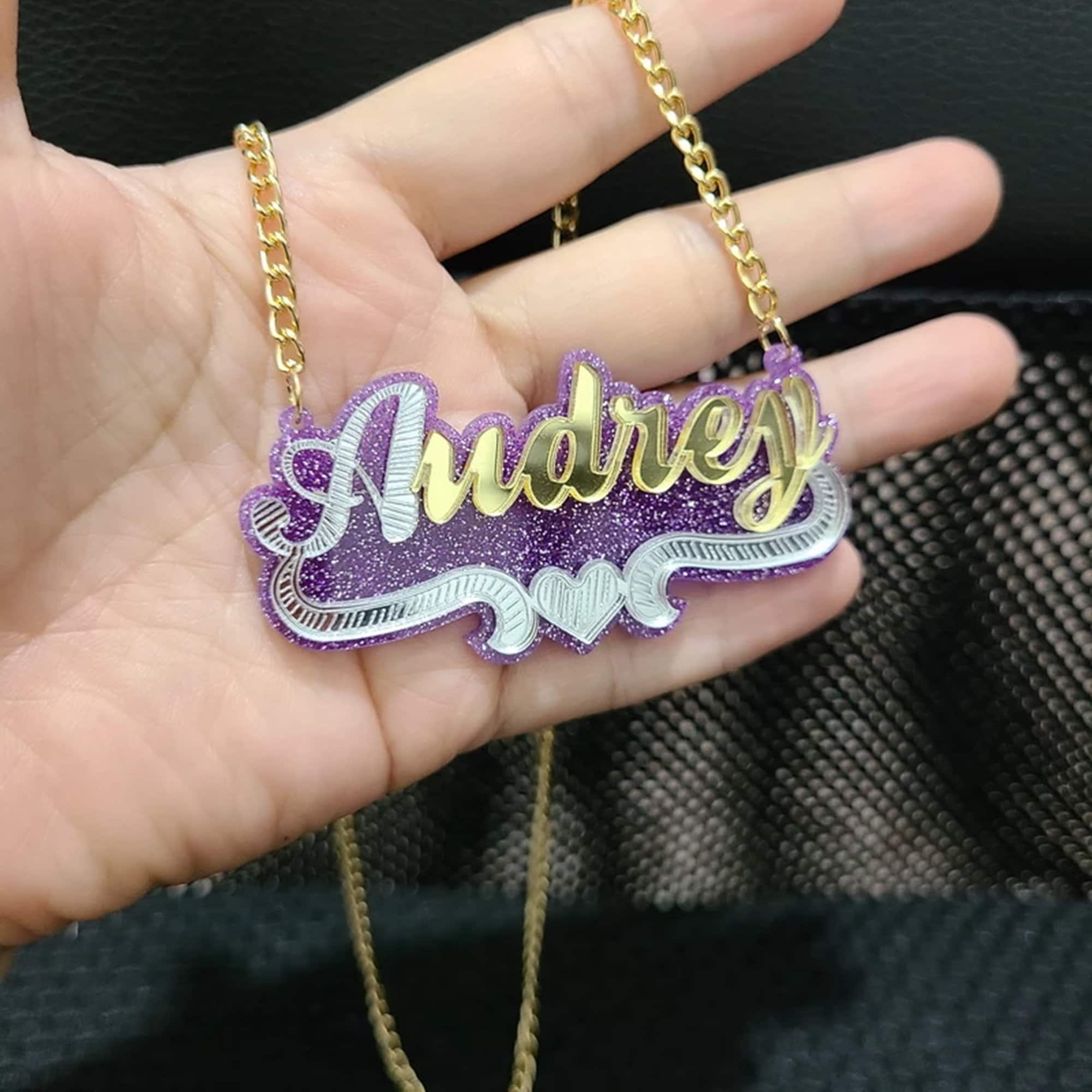 Custom Acrylic Necklacename Necklace Acrylicacrylic Name Etsy
