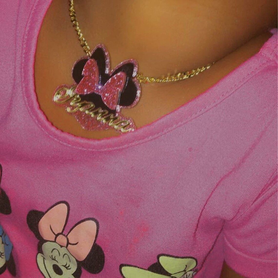 Custom Minnie Mouse Name NecklaceAcrylic Name NecklaceName Etsy