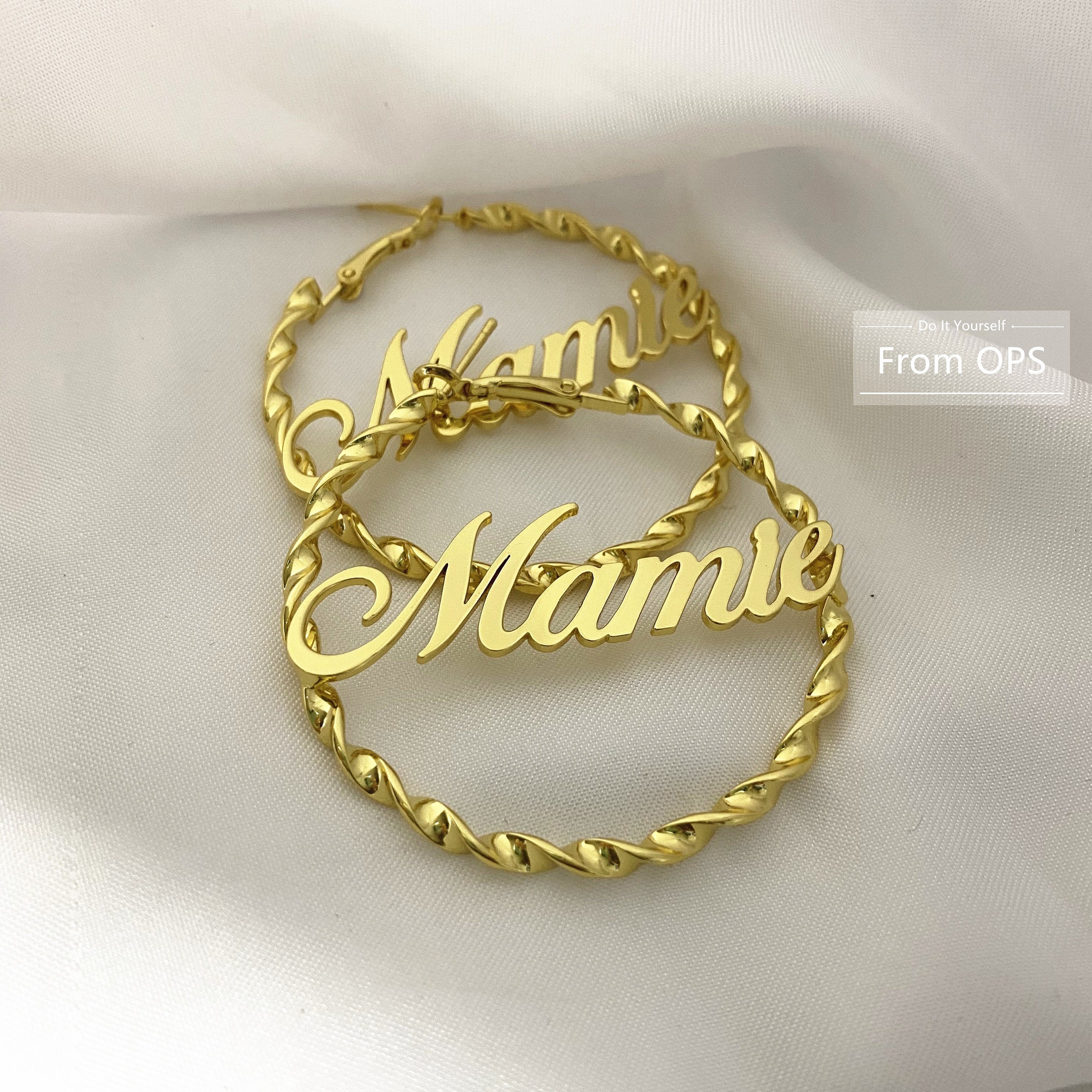 Custom Hoop Name EarringPersonalized Name Hoop Earrings Name Etsy