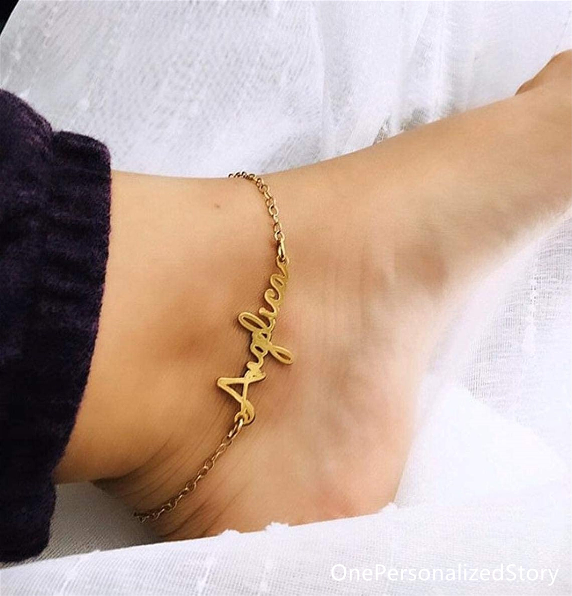 custom rose gold anklet