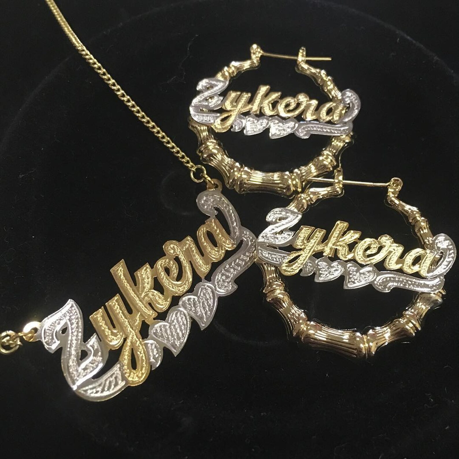 Nameplate bamboo earrings Clearance