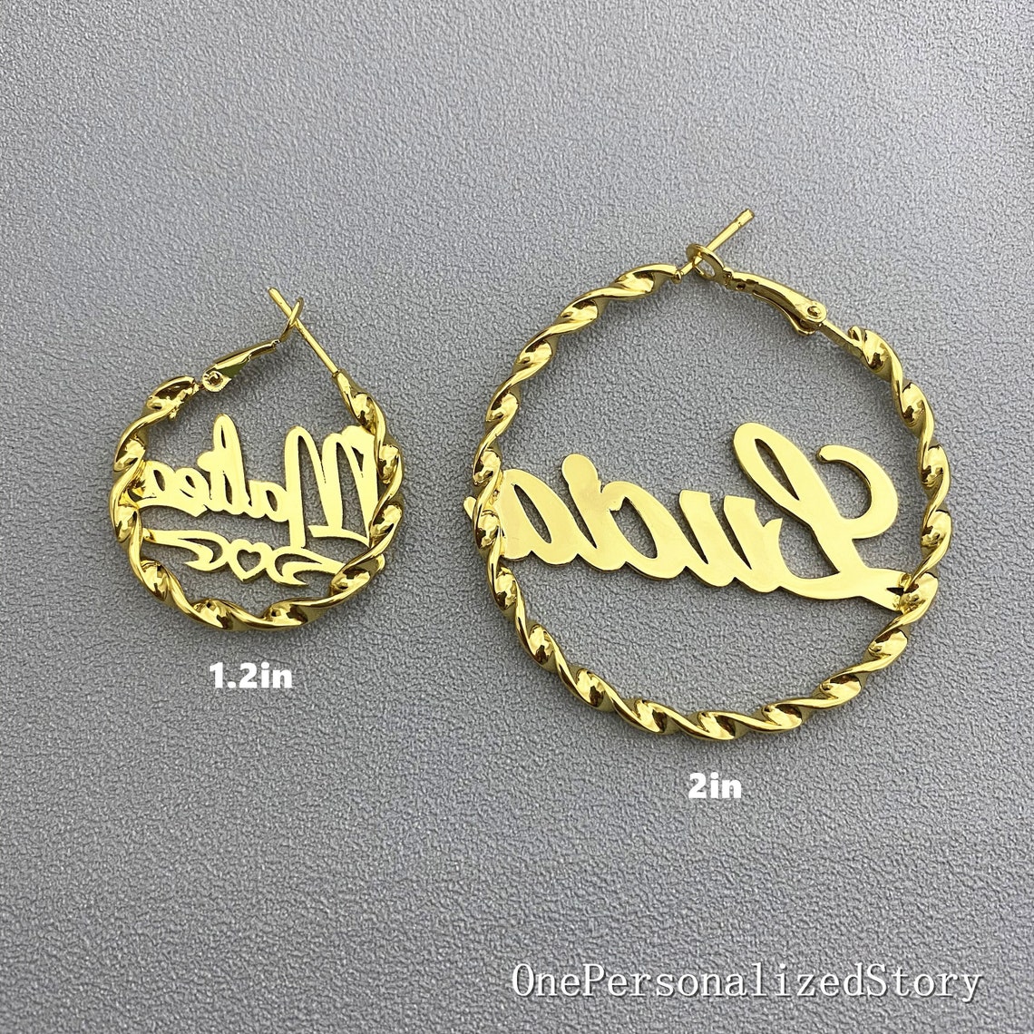 Little Girl Hoop Name Earringsmini Twist Hoop Earringkids Etsy