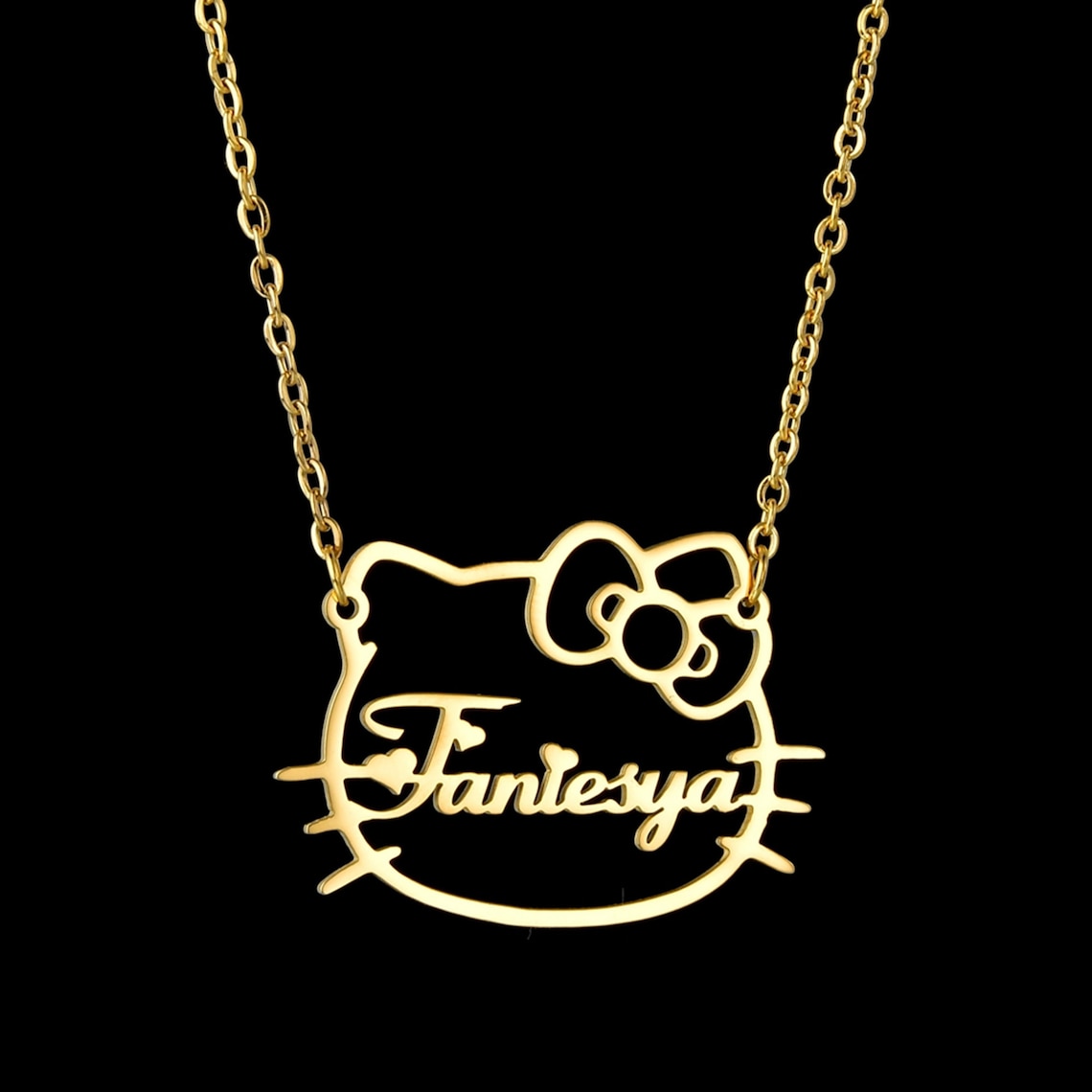 Character necklaceHello Kitty NecklaceCustom Name Etsy
