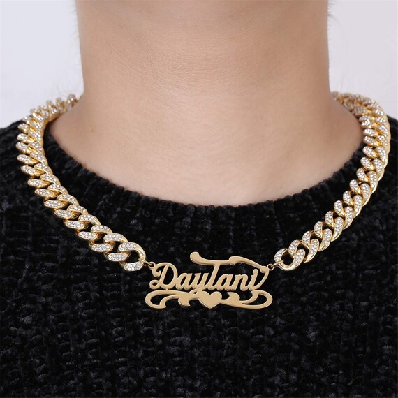 Custom Name Necklace With Cuban Chain 