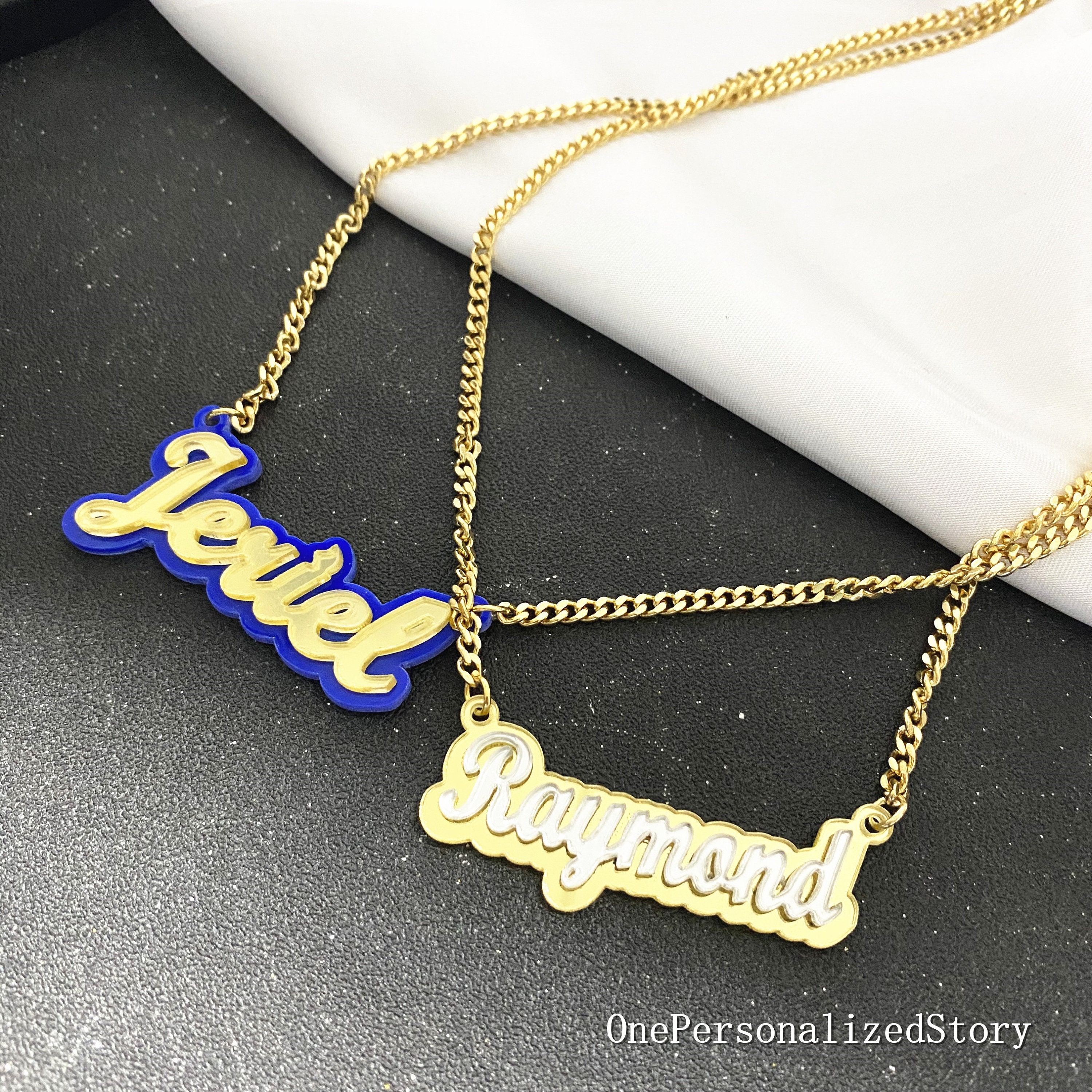 Acrylic Necklace Nameacrylic Name Plate Necklacecustom Etsy