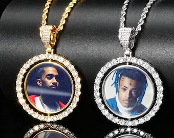 Gepersonaliseerde fotoketting: bling zirkoon hiphophangerketting