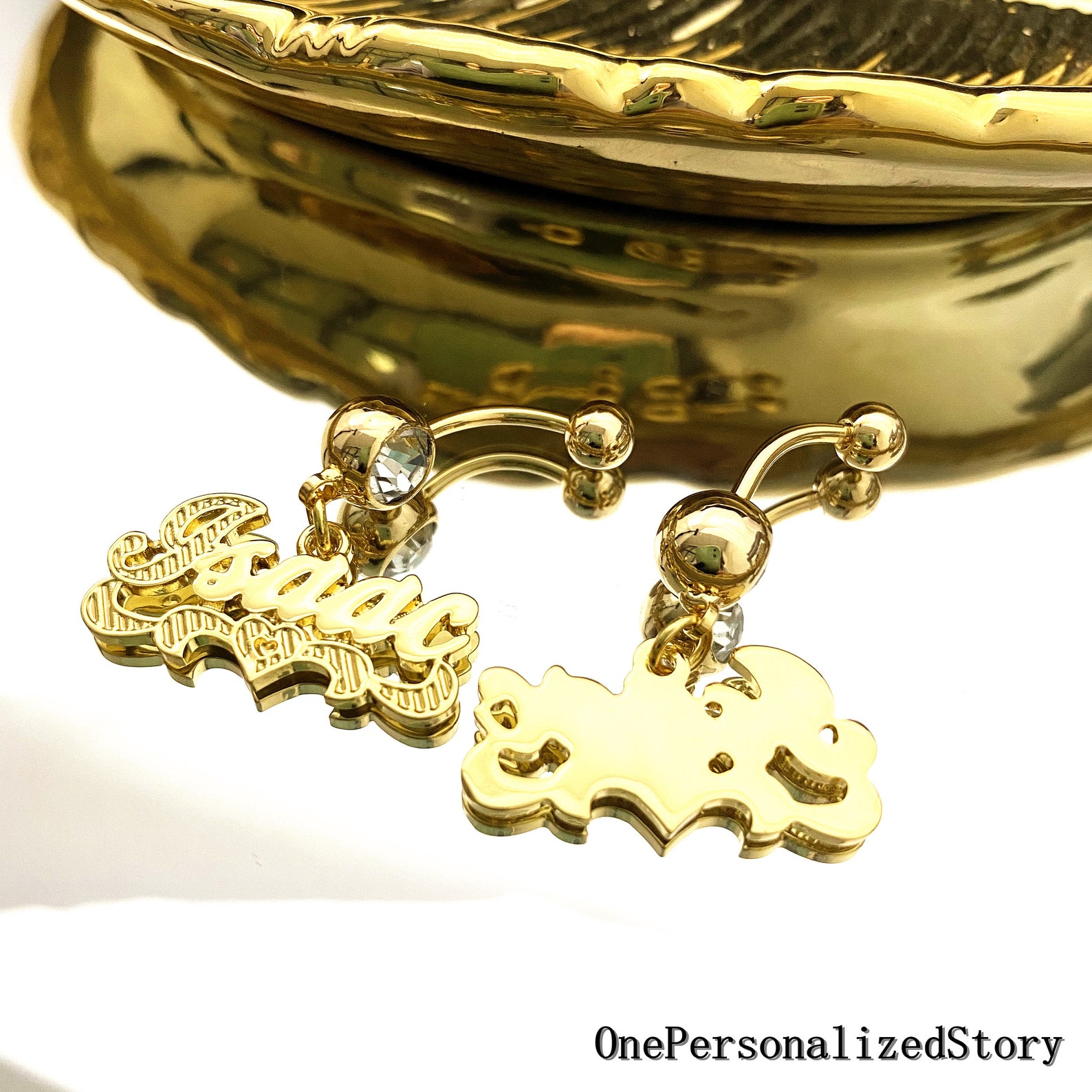 Custom Belly Button Ringsname Navel Belly Ringbelly Ring Etsy