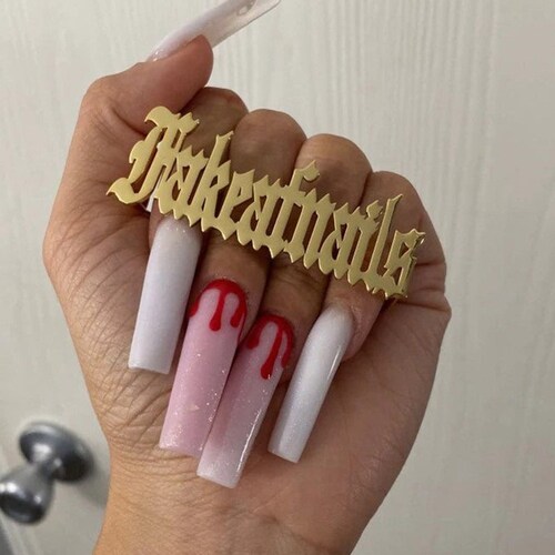 Custom Knuckle Ring - Three Finger Name Ring - Custom Name Ring - Name Knuckle Ring - Personalized Name Ring - Christmas Gift