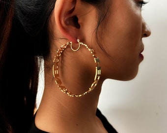 Custom Hoop Earrings,Name Hoop Earrings,Letter Hoop Earrings,Big Hoop Earrings,Gold Name Earrings,Nameplate Earrings,Personalized Gift