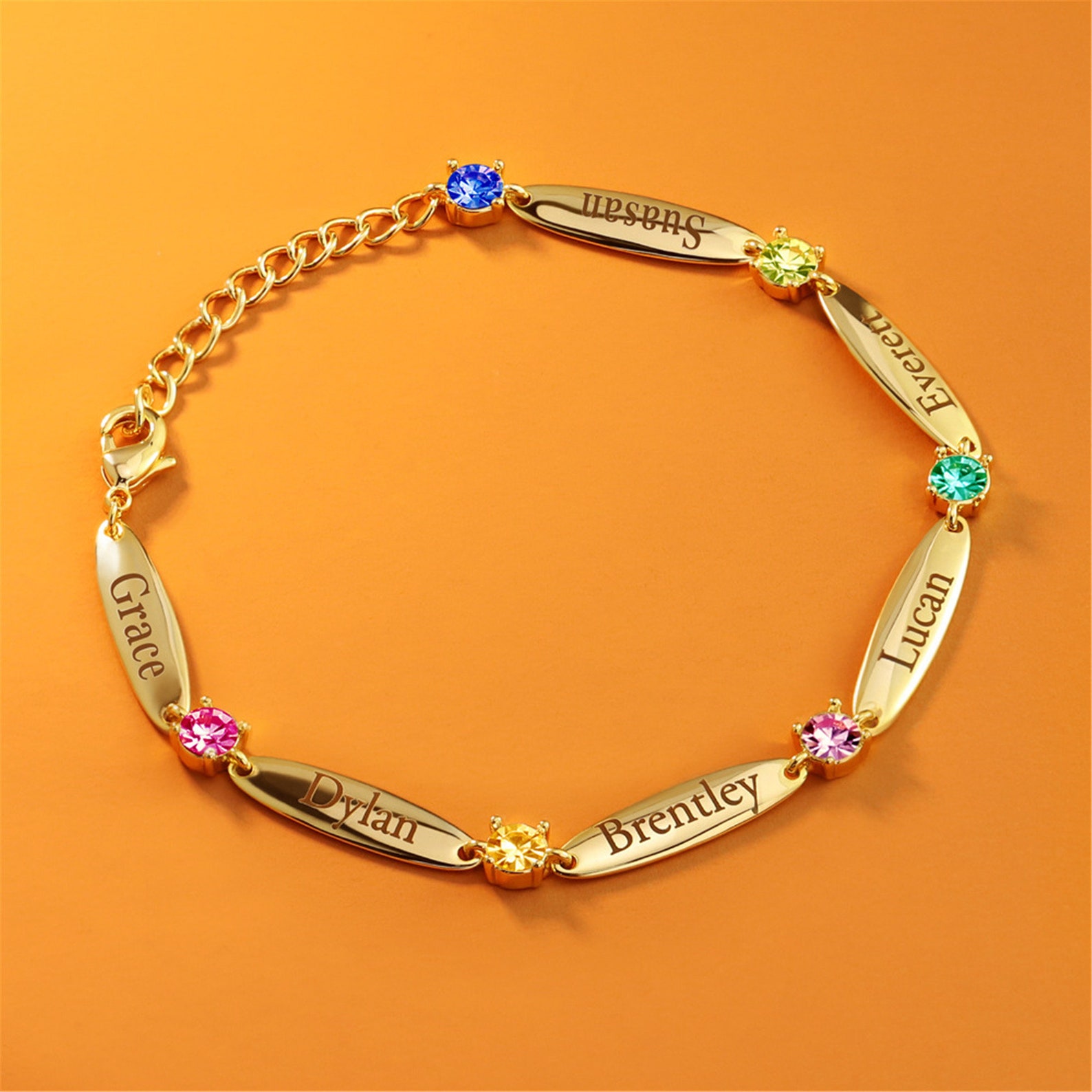 Baby Birthstone Name Bracelet for Mom Mother's Day Gift Etsy