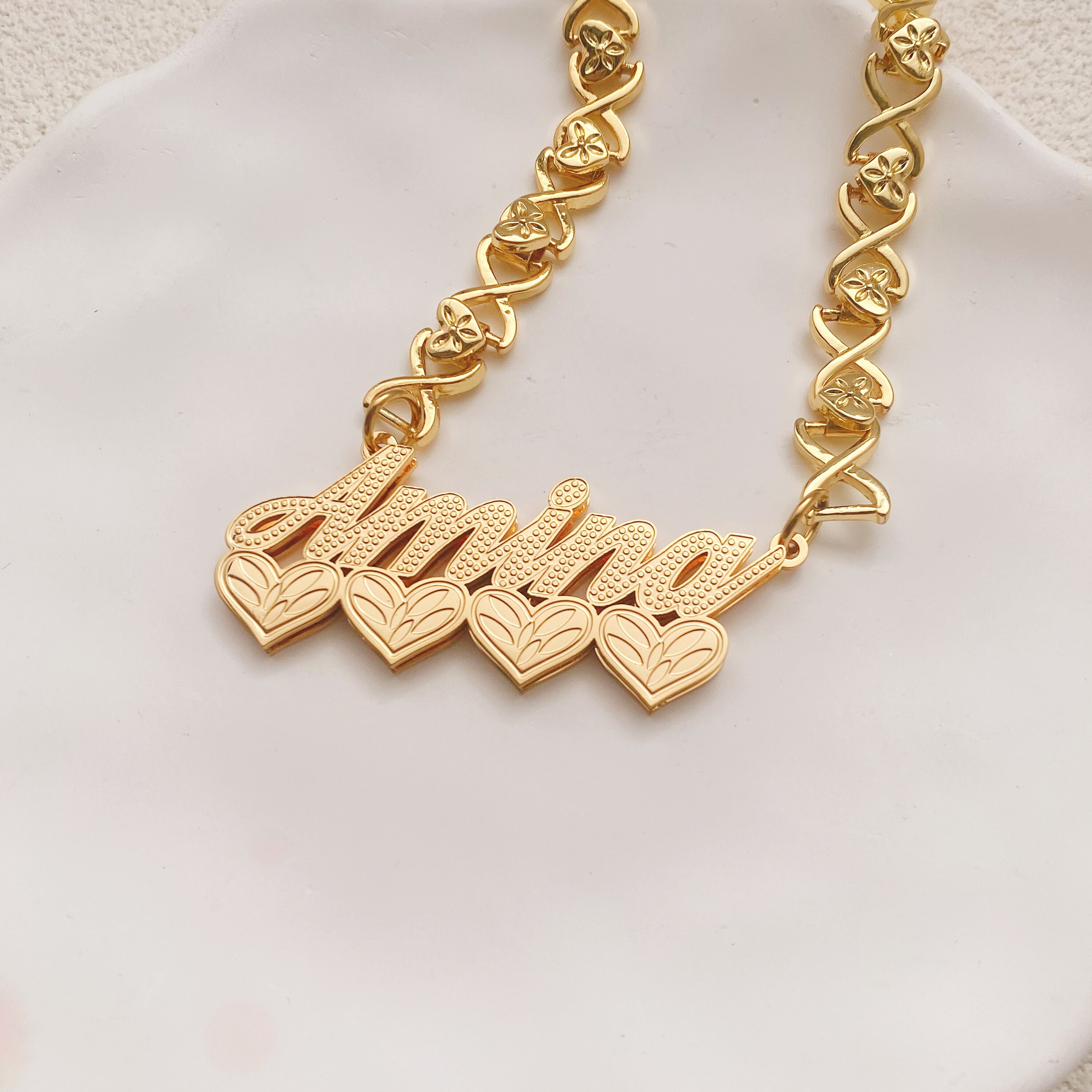 Custom XO Chain Necklace,name XO Necklace,nameplate Necklace,double ...