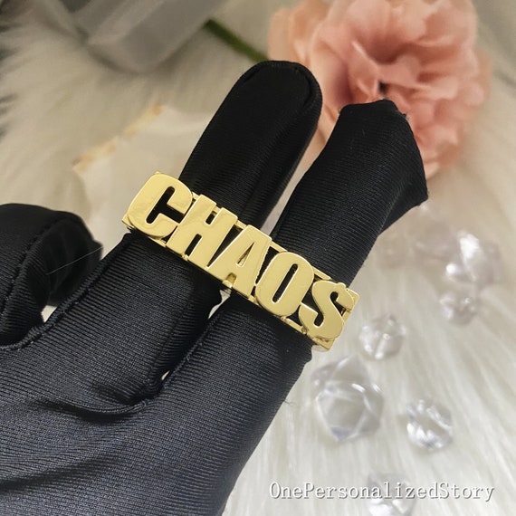 Nameplate rings hotsell two finger