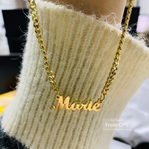 Name Necklace Cuban Link Chain-custom 