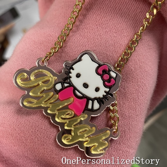 Schmuckset für Kinder Hello Kitty Halskette mit Anhänger und Ohrringe Stecker 