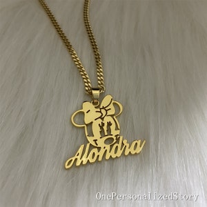 Minnie Mouse necklace-Kids Name Necklace-Custom Character Necklace-Character Pendant-Personalized Kid Necklace-Name Necklace-Gift For Kids