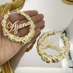 Custom Name XO Hoop Earrings, Personalized Jewelry