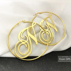 Custom Hoop Earrings-Initial Hoop Earrings-Custom Name Earrings-Name Hoop Earrings-Name Earrings Gold-Custom Earrings For Women Kids