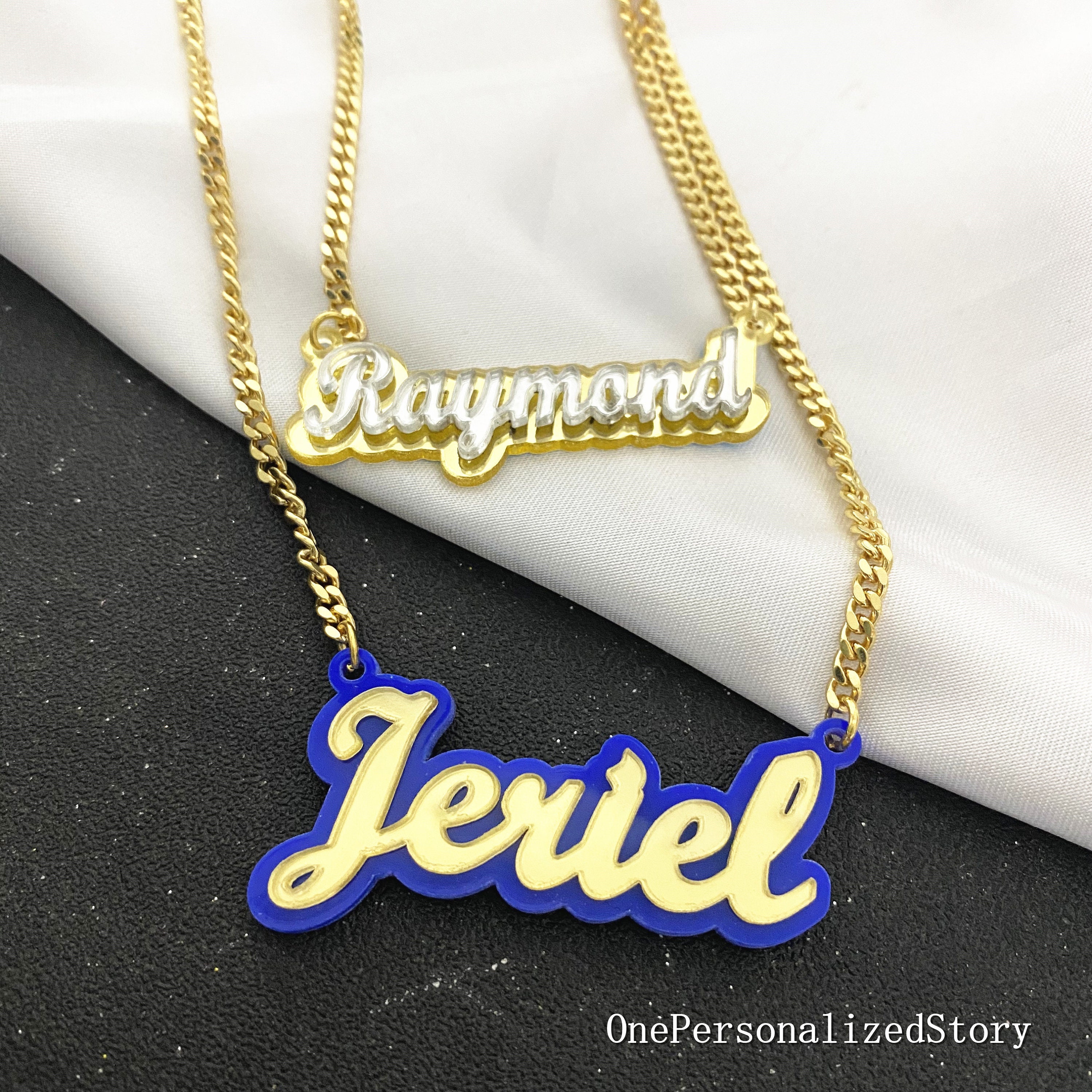 Acrylic Necklace Nameacrylic Name Plate Necklacecustom Etsy