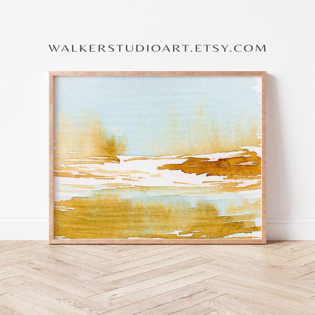 Printable Abstract Watercolor Painting Minimalist Wall Art Digital