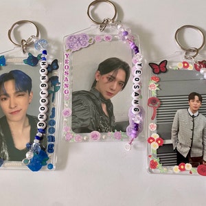 ATEEZ Bias Double-Sided Photocard Decorated or Plain Keychain (2 Photocards + Keychain for ATINY)