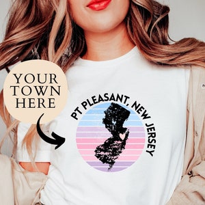 Gepersonaliseerde PT aangename New Jersey shirts, vintage design, aangepaste staat kaart, regenboog kleur, staat trots, woonplaats, souvenir, cadeau voor vriend