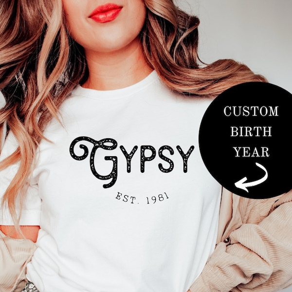 Personalized Vintage Gypsy Sweatshirt T-shirt, Custom Birthyear, Gypsy Soul Shirt, Gypsy Outfit, Gypsy Life Shirt, Thanksgiving Gift