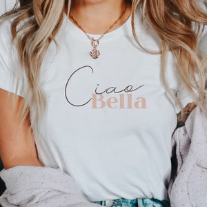 Italy Shirt Ciao Bella Italian Pride T-shirt, Boho Style Goodbye Beautiful Shirt, Italian Ciao Shirt, Gift For Italian Friend Italy Souvenir image 2