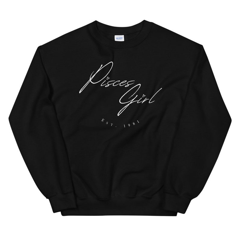 Personalized Pisces Girl Zodiac Astrology Sweatshirt Birthday Gift Birth Year Gift for Friend Sweatshirt for Woman Gift for her
