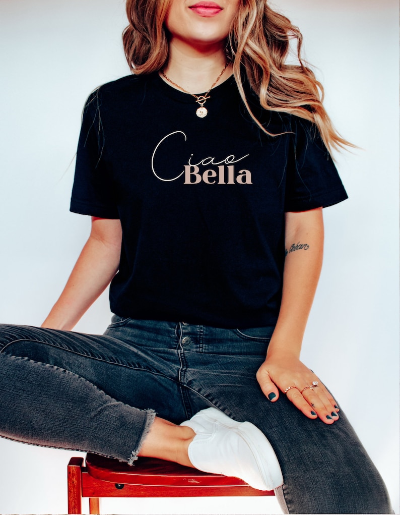 Italy Shirt Ciao Bella Italian Pride T-shirt, Boho Style Goodbye Beautiful Shirt, Italian Ciao Shirt, Gift For Italian Friend Italy Souvenir image 6