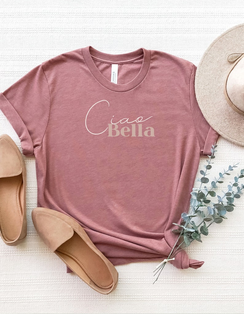 Italy Shirt Ciao Bella Italian Pride T-shirt, Boho Style Goodbye Beautiful Shirt, Italian Ciao Shirt, Gift For Italian Friend Italy Souvenir image 3
