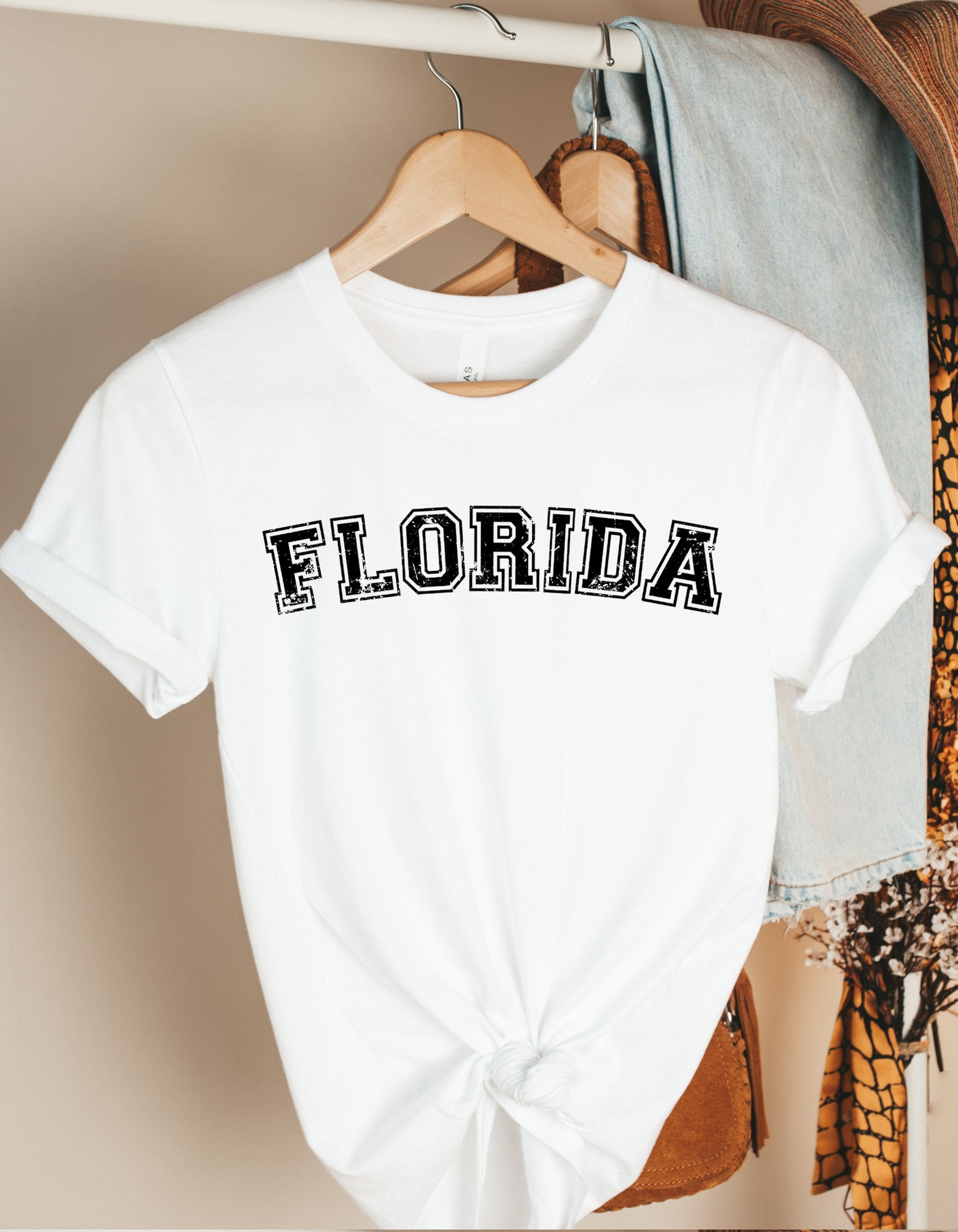 Florida Shirt Minimalist Vintage State Pride TShirt Home Etsy