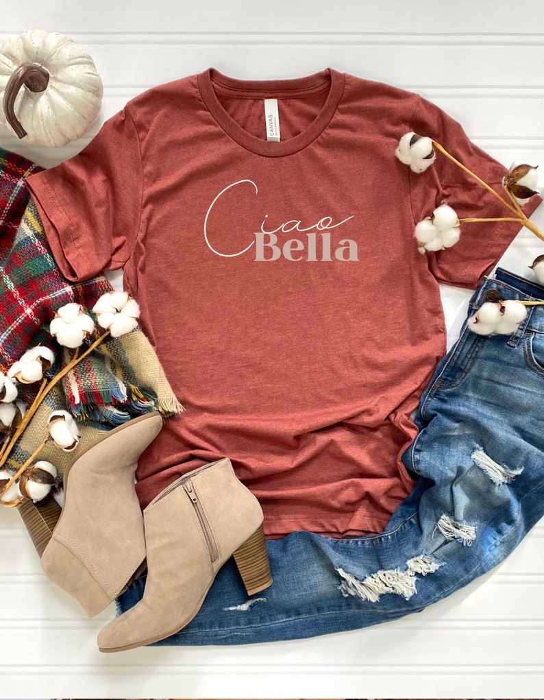 Italy Shirt Ciao Bella Italian Pride T-shirt, Boho Style Goodbye Beautiful Shirt, Italian Ciao Shirt, Gift For Italian Friend Italy Souvenir image 4