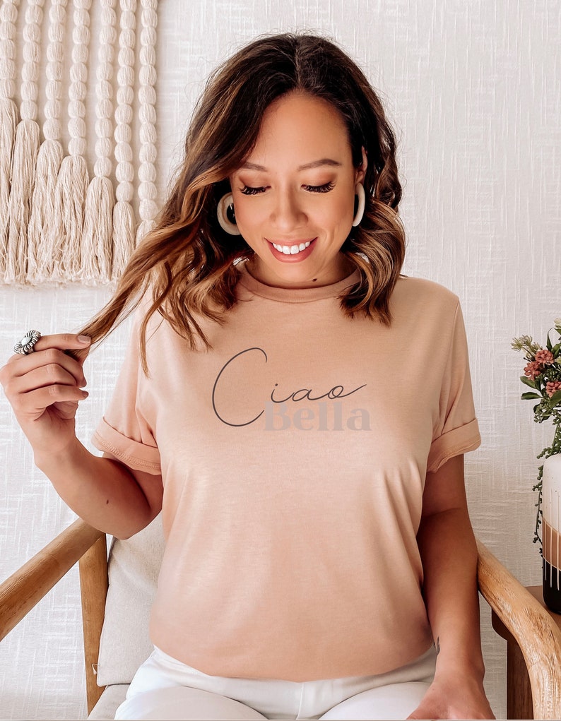 Italy Shirt Ciao Bella Italian Pride T-shirt, Boho Style Goodbye Beautiful Shirt, Italian Ciao Shirt, Gift For Italian Friend Italy Souvenir image 5