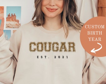 Personalized Cougar EST. 2021 Funny Gift for Single Mom, Custom Year, Gift for Divorcee Divorced Woman, Gift for Her, Sexy Older Woman