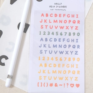 Écriture manuscrite n° 4 | Lettres | Feuilles d'autocollants | Stationnaire | Sticker pour agenda | Revue | Étiquettes | Artisanat | Bricolage | Étiquette | Coréen | Mignon