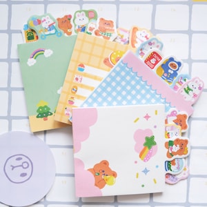 Bunny and Bear | Mini Notebook | Memo Pad | Notepad | 50 sheets | Checklist | Stationary | DIY Project